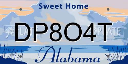 DP8O4T Alabama License Plate