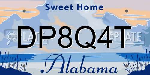 DP8Q4T Alabama License Plate