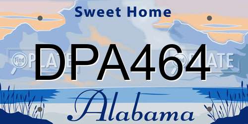 DPA464 Alabama License Plate