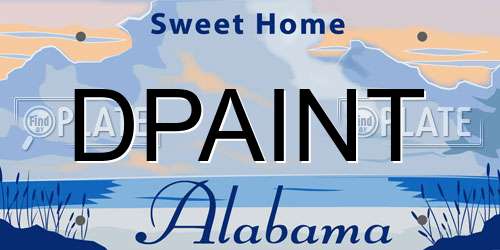 DPAINT Alabama License Plate