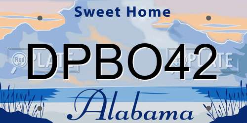 DPBO42 Alabama License Plate
