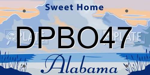 DPBO47 Alabama License Plate