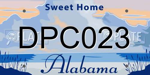 DPC023 Alabama License Plate