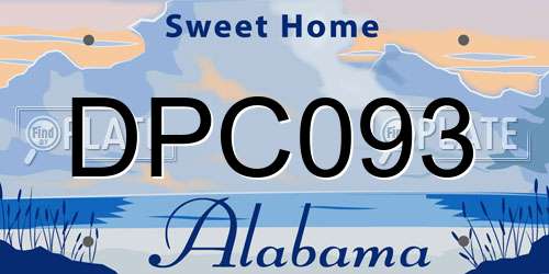 DPC093 Alabama License Plate