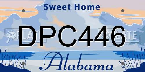 DPC446 Alabama License Plate