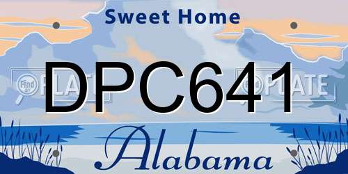 DPC641 Alabama License Plate