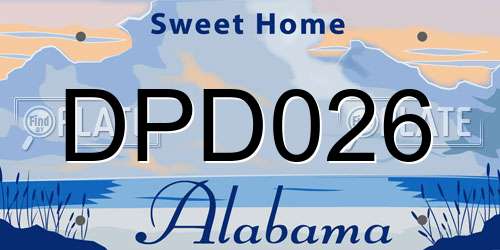 DPD026 Alabama License Plate