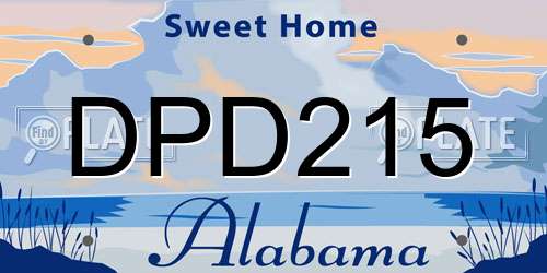 DPD215 Alabama License Plate