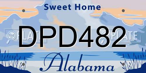 DPD482 Alabama License Plate