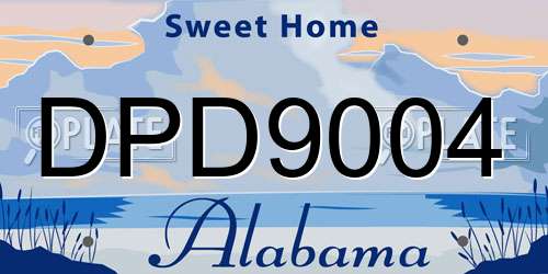 DPD9004 Alabama License Plate
