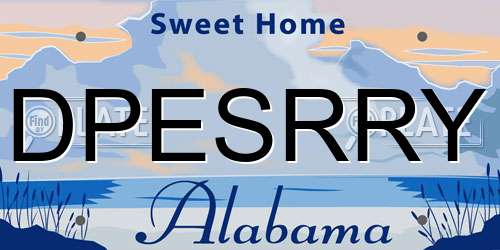 DPESRRY Alabama License Plate