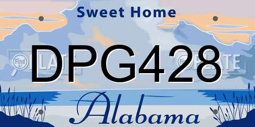 DPG428 Alabama License Plate