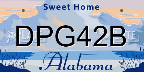 DPG42B Alabama License Plate