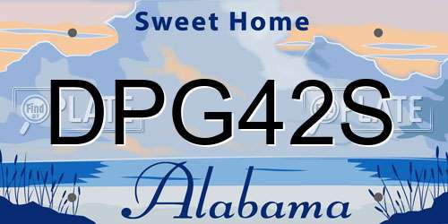 DPG42S Alabama License Plate