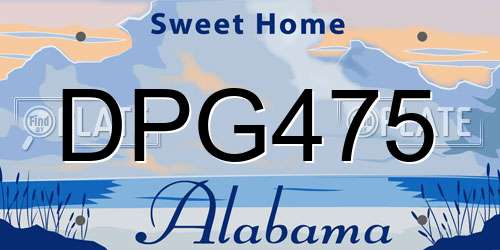 DPG475 Alabama License Plate
