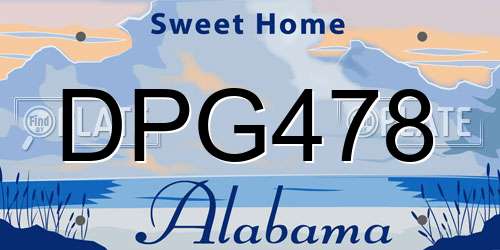 DPG478 Alabama License Plate