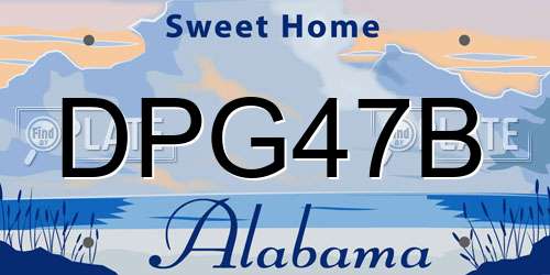 DPG47B Alabama License Plate