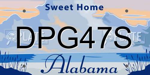 DPG47S Alabama License Plate