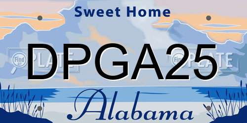 DPGA25 Alabama License Plate