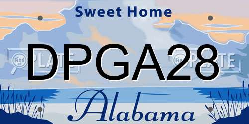 DPGA28 Alabama License Plate