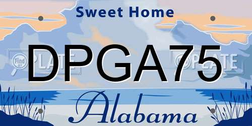 DPGA75 Alabama License Plate
