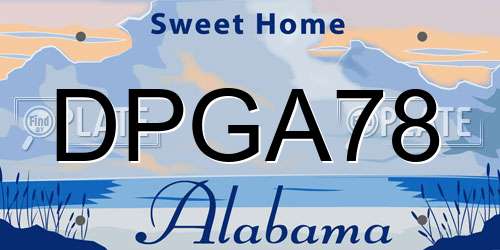 DPGA78 Alabama License Plate