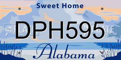 DPH595 Alabama License Plate