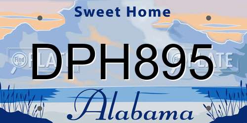 DPH895 Alabama License Plate