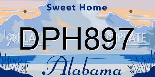 DPH897 Alabama License Plate