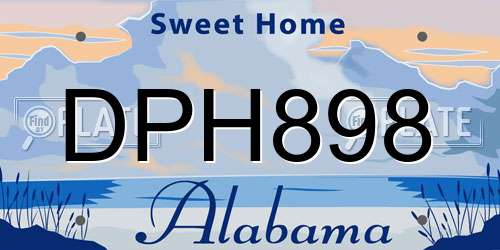 DPH898 Alabama License Plate