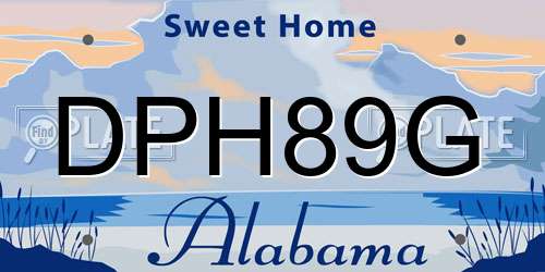 DPH89G Alabama License Plate
