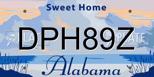 DPH89Z Alabama License Plate