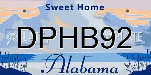 DPHB92 Alabama License Plate