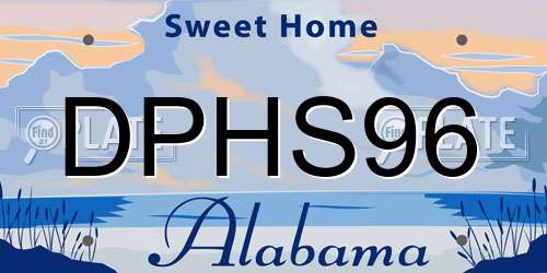 DPHS96 Alabama License Plate