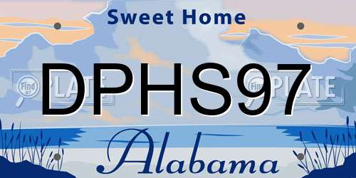 DPHS97 Alabama License Plate