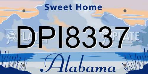 DPI8337 Alabama License Plate