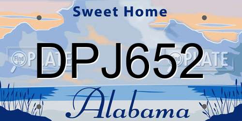 DPJ652 Alabama License Plate
