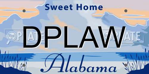 DPLAW Alabama License Plate