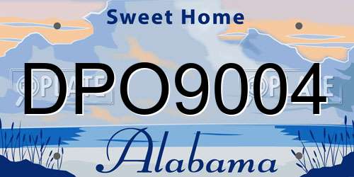 DPO9004 Alabama License Plate