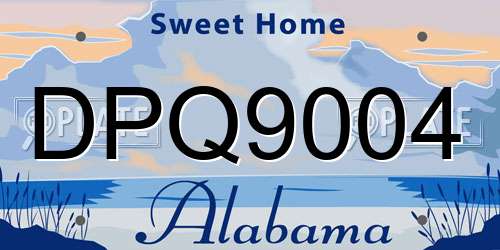 DPQ9004 Alabama License Plate