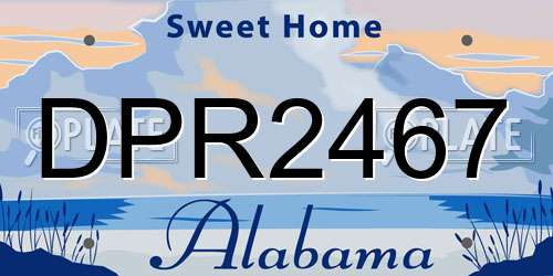 DPR2467 Alabama License Plate