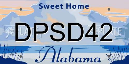 DPSD42 Alabama License Plate
