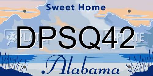 DPSQ42 Alabama License Plate