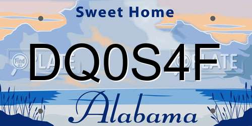 DQ0S4F Alabama License Plate