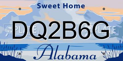 DQ2B6G Alabama License Plate