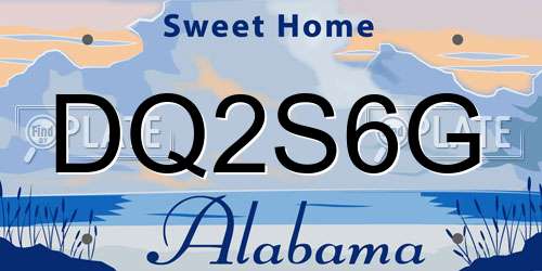 DQ2S6G Alabama License Plate