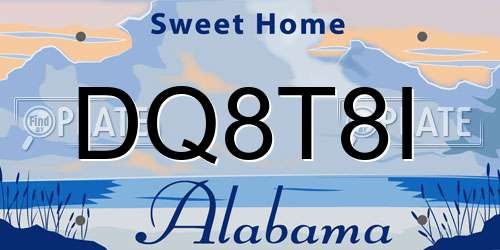 DQ8T8I Alabama License Plate