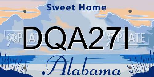 DQA27I Alabama License Plate
