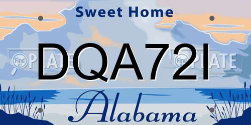 DQA72I Alabama License Plate