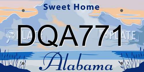 DQA771 Alabama License Plate